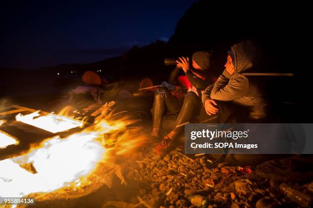 Salam Aldeen, a Danish founder of Team Humanity, on the lookout for migrants arriving on the Greek island of Lesvos in October 2015. He and four...