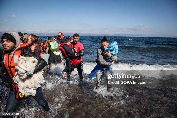 Salam Aldeen , a Danish founder of Team Humanity, helps to rescue migrants arriving on the Greek island of Lesvos in October 2015. He and four others...