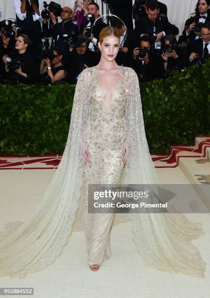 Rosie Huntington-Whiteley attends the Heavenly Bodies: Fashion & The Catholic Imagination Costume Institute Gala at Metropolitan Museum of Art on May...