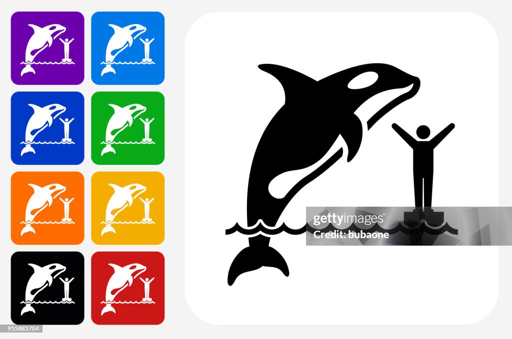 Orca Icon Square Button Set