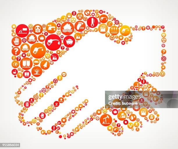 handshake climate change vector icon pattern - ocean garbage stock illustrations