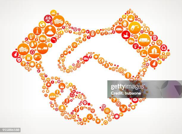 handshake climate change vector icon pattern - hello world stock illustrations