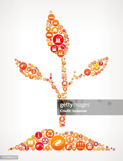 plant climate change vector icon pattern - ocean garbage stock illustrations
