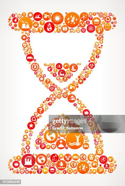 hour glass climate change vector icon pattern - egg timer stock illustrations
