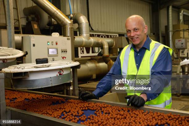 Colin Moore, director of C.C. Moore and Co. Ltd., poses for a photograph at the fishing bait manufacturing plant in Stalbridge, U.K., on Monday,...