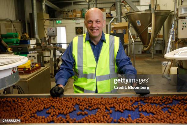 Colin Moore, director of C.C. Moore and Co. Ltd., poses for a photograph at the fishing bait manufacturing plant in Stalbridge, U.K., on Monday,...