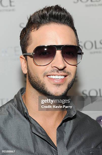 Personality Jai Rodriguez in Marc Jacobs 276S sunglasses poses with the Solstice sunglass boutique and Safilo USA at the American Music Awards held...