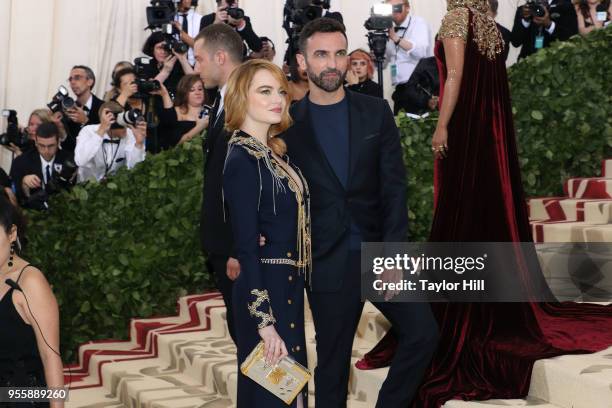 Nicolas Ghesquiere and Emma Stone attend "Heavenly Bodies: Fashion & the Catholic Imagination", the 2018 Costume Institute Benefit at Metropolitan...