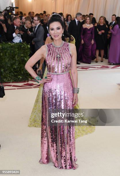 Wendy Deng attends the Heavenly Bodies: Fashion & The Catholic Imagination Costume Institute Gala at Metropolitan Museum of Art on May 7, 2018 in New...