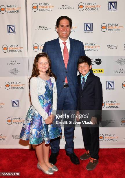 Nick Scandalios with children Kate and Luke attend Family Equality Council's "Night at the Pier" at Pier 60 on May 7, 2018 in New York City.