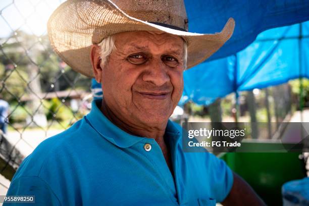 hombre senior granjero/campo - goiás fotografías e imágenes de stock