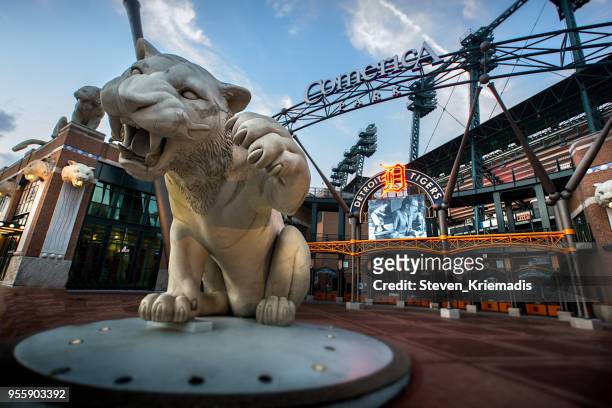 comerica park in detroit, michigan - detroit michigan stock pictures, royalty-free photos & images