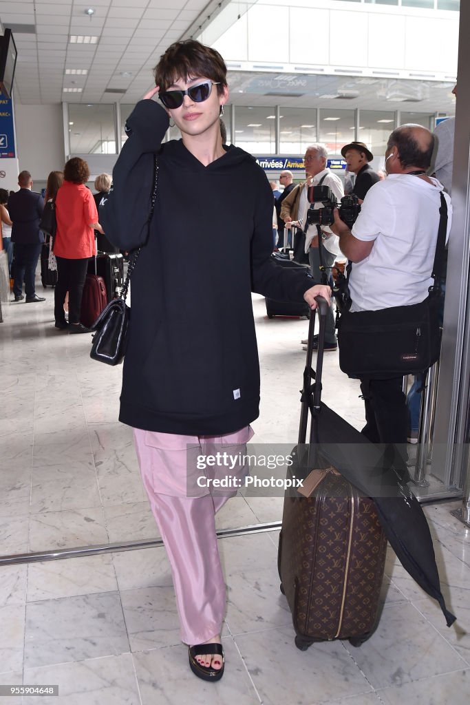 Ursula Corbero is seen arriving at Nice Airport during the 71st... News