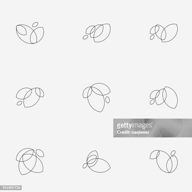 line style floral icon - drawing activity stock illustrations