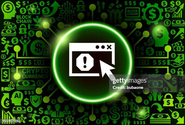 error screen icon on money and cryptocurrency background - people coding problem stock illustrations