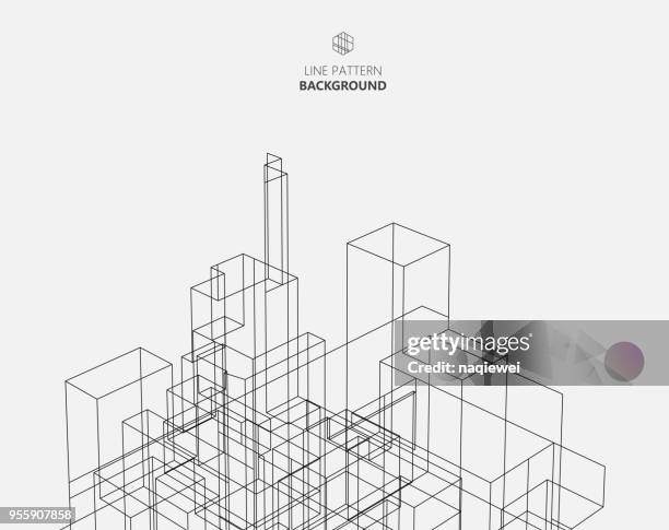 ilustrações de stock, clip art, desenhos animados e ícones de line style city architecture structure - building activity