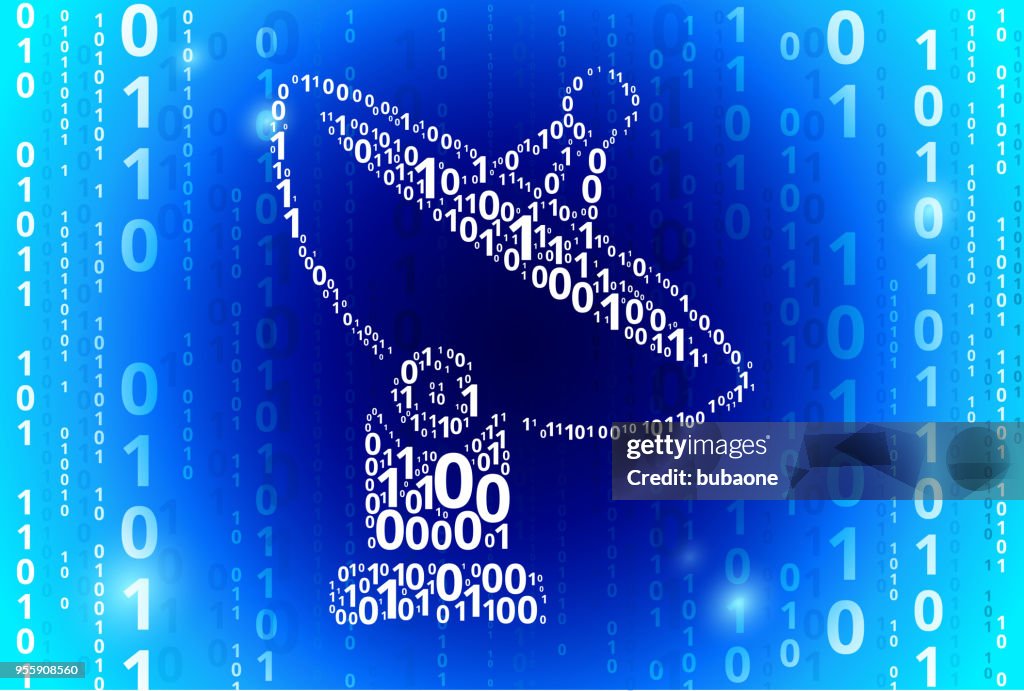 Satellite Dish Binary Code Blue Vector Pattern Background High-Res ...