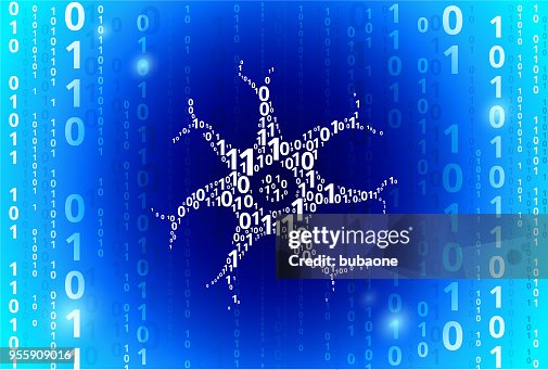 Nerve Cell Binary Code Blue Vector Pattern Background Nerve Cell Binary Code Blue Vector Pattern Background