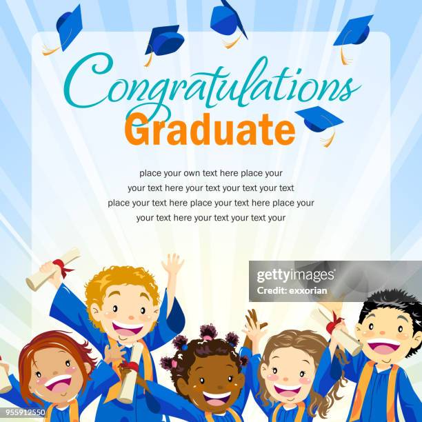 graduation day invitation - girl laughing stock illustrations