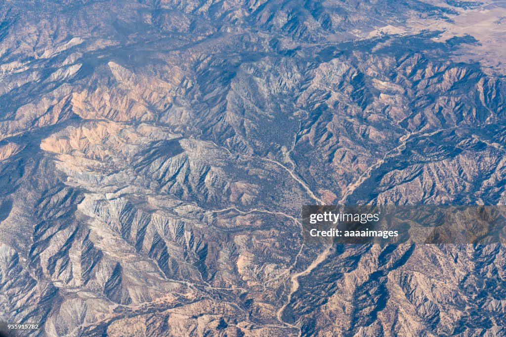 USA,California,daytime aerial view from airplane