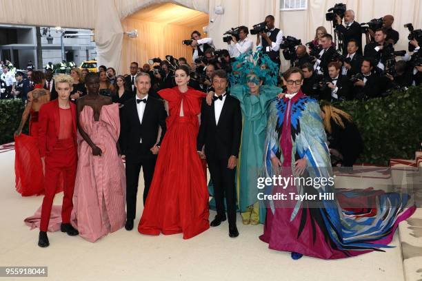 Troye Sivan, Adut Akech, Adam Shulman, Anne Hathaway, Pierpaolo Piccioli, Frances McDormand and Hamish Bowles attend the Heavenly Bodies: Fashion &...