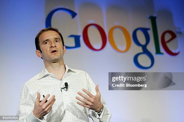 Mario Queiroz, vice president of product management for Google Inc., speaks during the launch of the Google Nexus One touch-screen mobile phone...