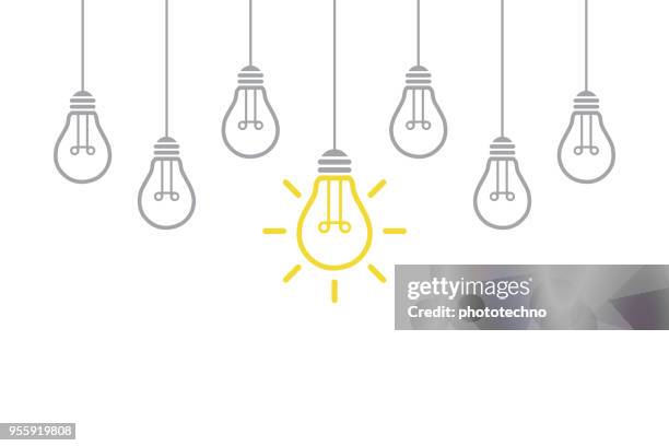 bildbanksillustrationer, clip art samt tecknat material och ikoner med ny idé koncept med glödlampa - bulb connections