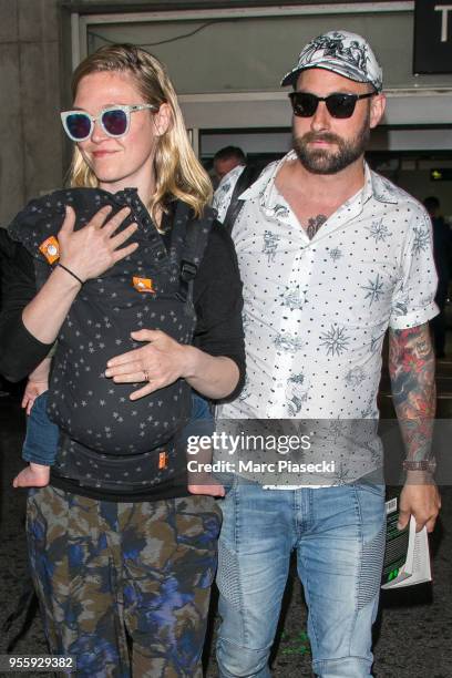 Actress Julia Stiles and Preston J. Cook are seen during the 71st annual Cannes Film Festival at Nice Airport on May 8, 2018 in Nice, France.
