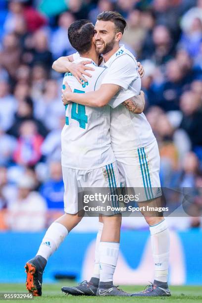 Borja Mayoral Moya of Real Madrid celebrates after scoring his goal with Daniel Ceballos Fernandez, D Ceballos, of Real Madrid during the La Liga...