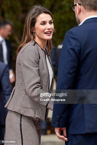 Queen Letizia of Spain attends The Commemorative Act Of The World Red Cross Day on May 8, 2018 in Santiago de Compostela, Spain.