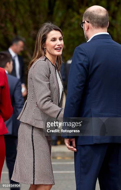 Queen Letizia of Spain attends The Commemorative Act Of The World Red Cross Day on May 8, 2018 in Santiago de Compostela, Spain.