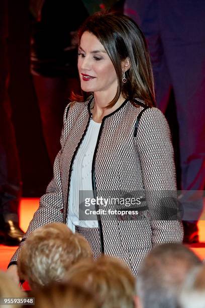 Queen Letizia of Spain attends The Commemorative Act Of The World Red Cross Day on May 8, 2018 in Santiago de Compostela, Spain.