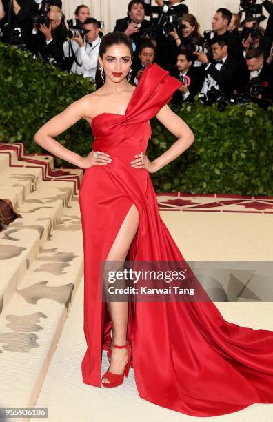 Deepika Padukone attends the Heavenly Bodies: Fashion & The Catholic Imagination Costume Institute Gala at Metropolitan Museum of Art on May 7, 2018...