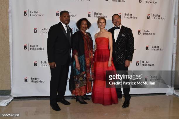 Warner Williams, Pamela Williams, Kate Lear and Eduardo Vilaro attend the Ballet Hispanico 2018 Carnaval Gala at The Plaza Hotel on May 7, 2018 in...