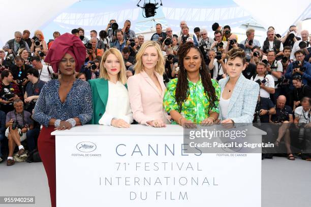 Jury members Khadja Nin, Lea Seydoux, Jury head Cate Blanchett, Ava DuVernay and Kristen Stewart attend the Jury photocall during the 71st annual...