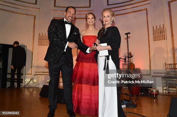 Eduardo Vilaro, Kate Lear and Carolina Herrera attend the Ballet Hispanico 2018 Carnaval Gala at The Plaza Hotel on May 7, 2018 in New York City.