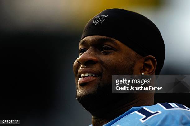 Vince Young of the Tennessee Titans plays against the Seattle Seahawks at Qwest Field on January 3, 2010 in Seattle, Washington.