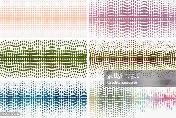 vector halftone dots pattern collection - puckering stock illustrations