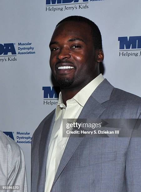 Mathias Kiwanuka of the New York Giants attends the Muscular Dystrophy Association's 2010 Muscle Team gala & benefit auction at Pier Sixty at Chelsea...