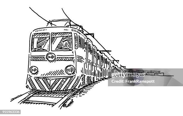 ilustrações, clipart, desenhos animados e ícones de desenho de viagens de trem - trem