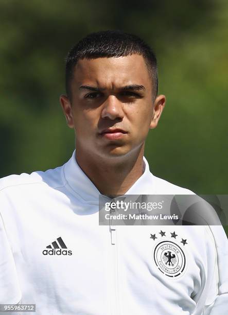 Oliver Batista Meier of Germany looks on during the UEFA European Under-17 Championship Group Stage match between Serbia and Germany at Loughborough...