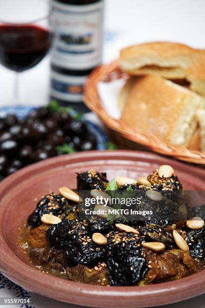 moroccan beef tajine food dish - tajine stock pictures, royalty-free photos & images