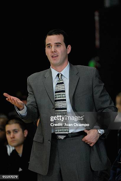 Head coach Will Voight of the Bakersfield Jam reacts during the game against the Idaho Stampede on December 19, 2009 at Jam Events Center in...