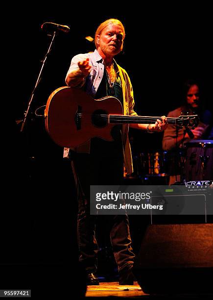 Singer and Musician Gregg Allman performs at The Wellmont Theatre on January 5, 2010 in Montclair, New Jersey.