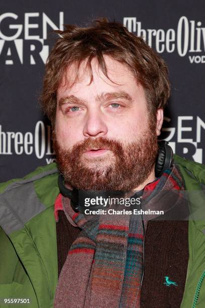 Comedian/actor Zach Galifianakis attends the premiere of "Youth In Revolt" at the Regal Cinemas Union Square on January 5, 2010 in New York City.