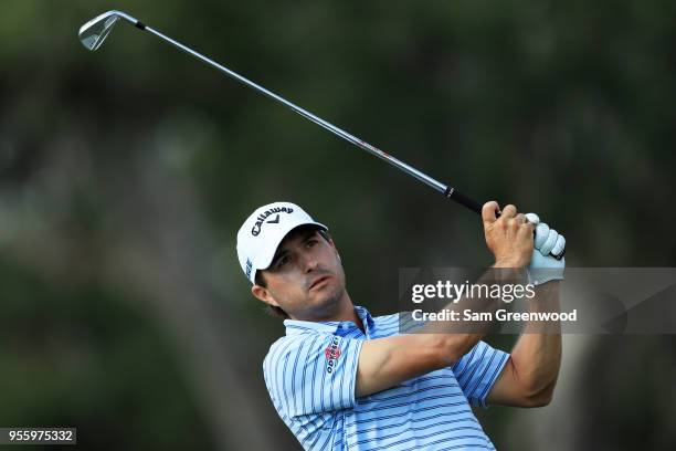 Kevin Kisner of the United States plays a shot during practice rounds prior to THE PLAYERS Championship on the Stadium Course at TPC Sawgrass on May...