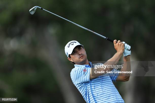 Kevin Kisner of the United States plays a shot during practice rounds prior to THE PLAYERS Championship on the Stadium Course at TPC Sawgrass on May...