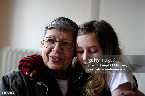 grandfather and granddaughter - joseph o. holmes stock pictures, royalty-free photos & images