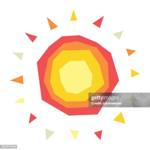 sun illustration - red hot summer party stock illustrations