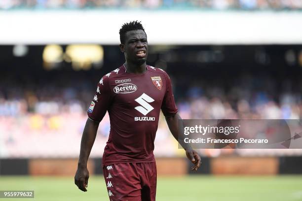 Afriyie Acquah of Torino FC in action during the serie A match between SSC Napoli and Torino FC at Stadio San Paolo on May 6, 2018 in Naples, Italy.